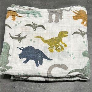 Little Unicorn Dinosaur Print Baby Blanket